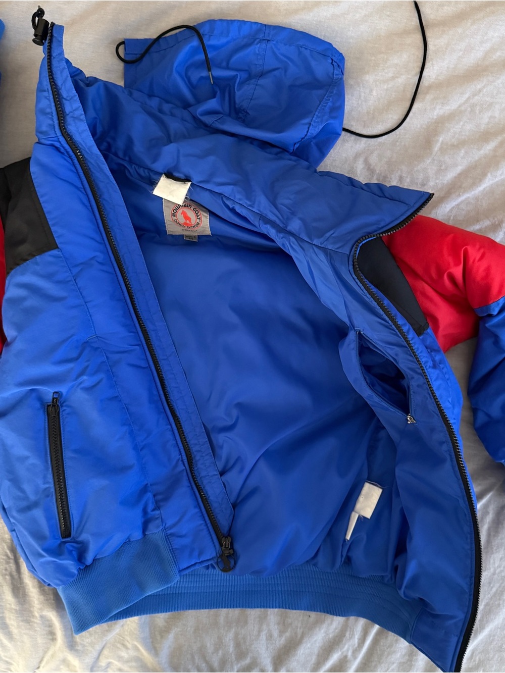 Vintage 1980s Mountain Goat Down Skiwear by White Stag Blue Jacket Men's M